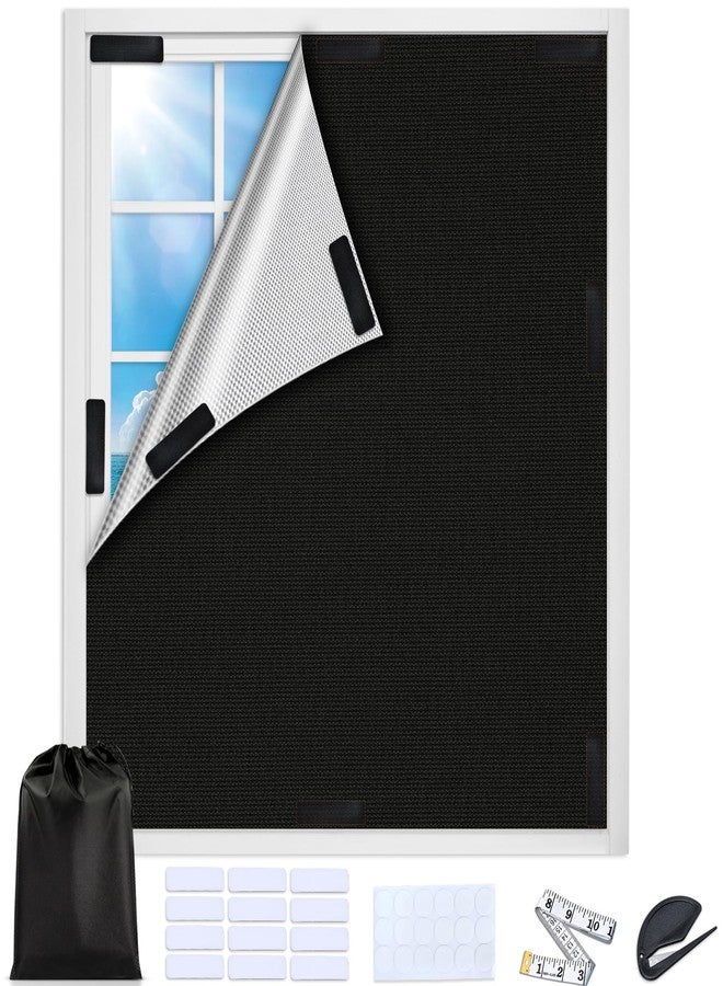 swihorab 100% Blackout Window Cover, Portable Blackout Curtains for Bedroom Cuttable No Drill Window Blinds, Black Out Shades Fabric Sheet for RV, Travel, Media Room, 79'' x 57'' - Image 1